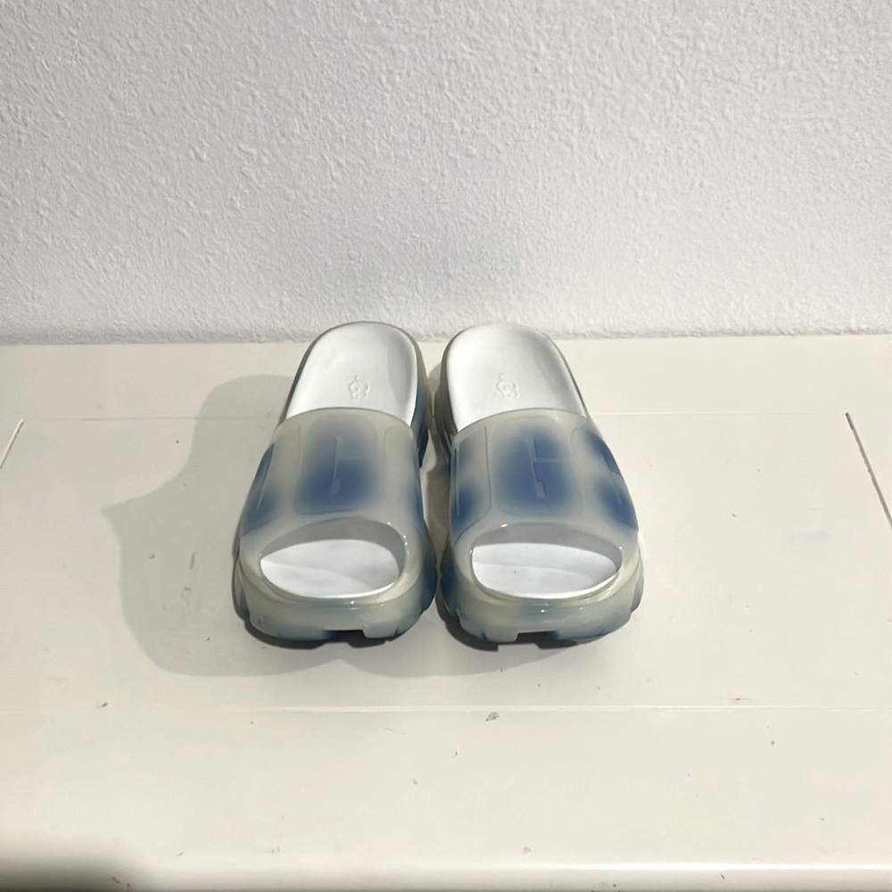 UGG Blue and White Slide Sandals